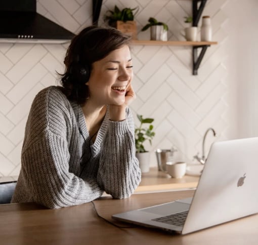 woman chatting on a videocall